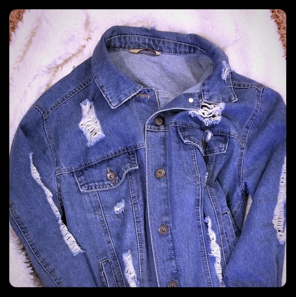 Distressed HIGHWAY Jean's Denim jacket